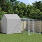 Vidaxl Dog Kennel with roof 4x4x2.5 m galvanized steel silver