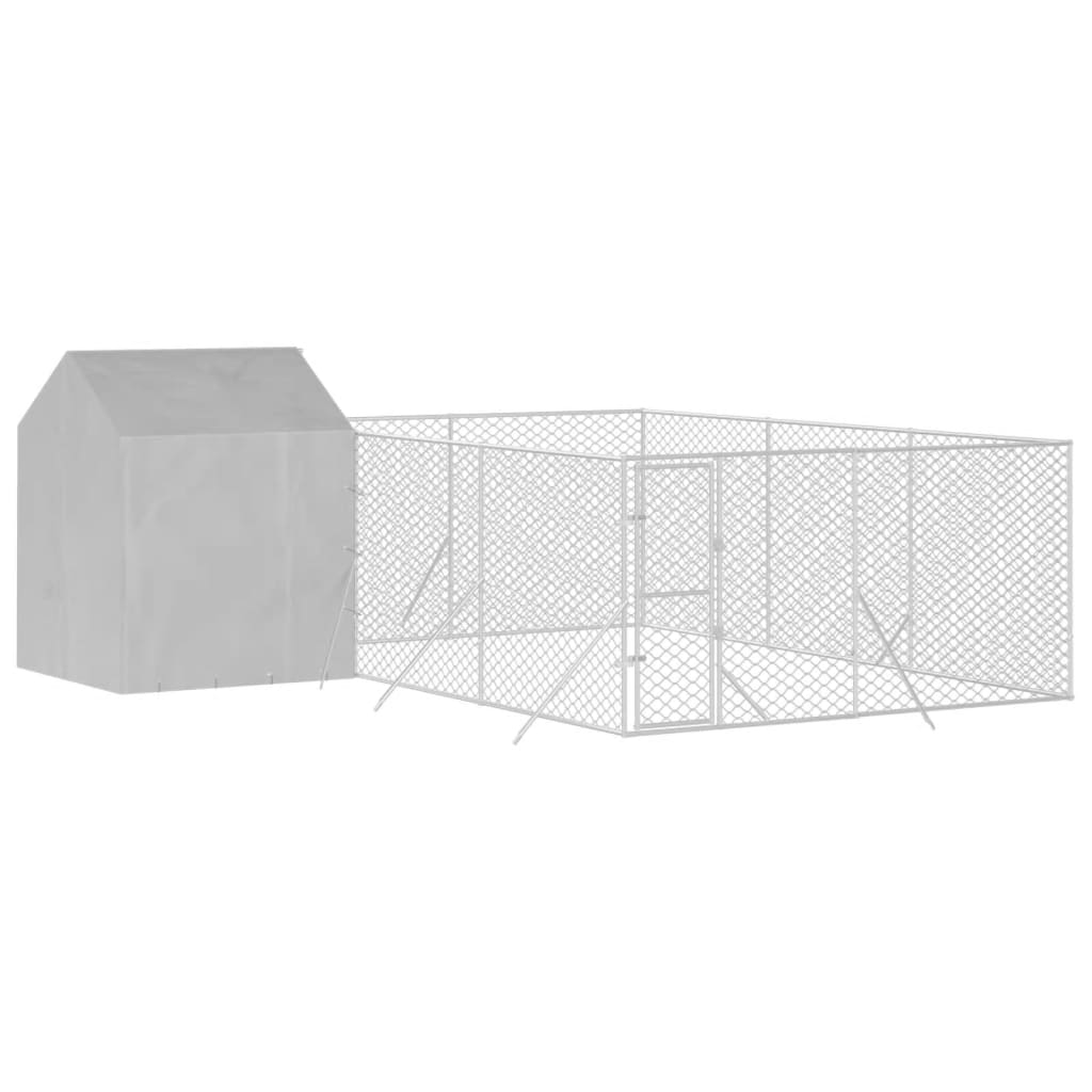 Vidaxl Dog Kennel with roof 6x6x2.5 m Galvanized steel silver