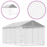 VidaXL dog kennel with roof 3x6x2.5 m galvanized steel silver color