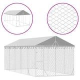 VidaXL dog kennel with roof 3x7.5x2.5 m galvanized steel silver