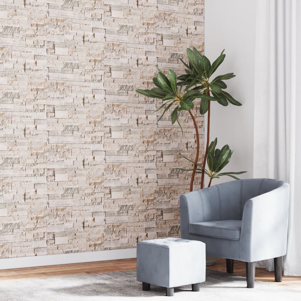 Vidaxl Fore Wallpaper 3d Stone-aspecto 10x0.53 m gris y beige