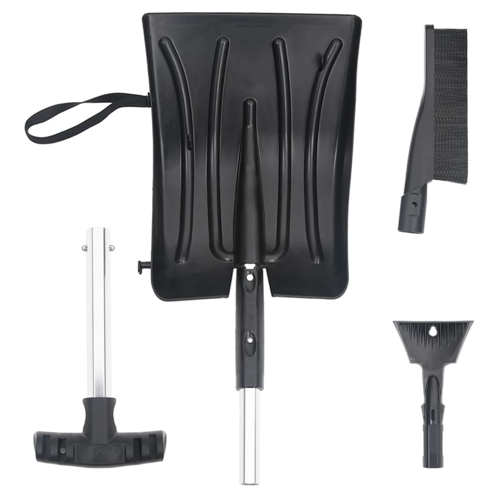 Vidaxl 3-i-1 Snow-Shovel Set Aluminium Black