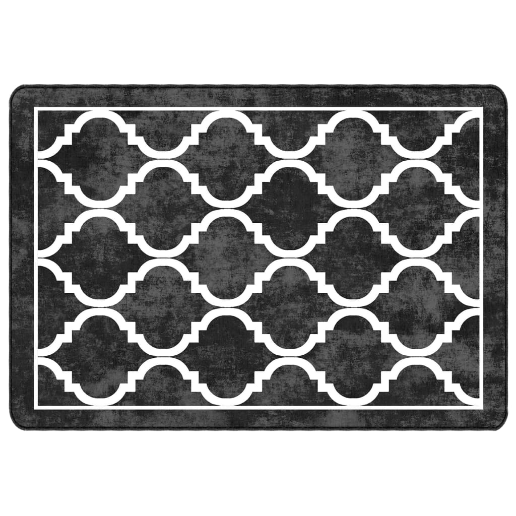 Tapis vidaxl Anti-slip lavable 160x230 cm noir et blanc