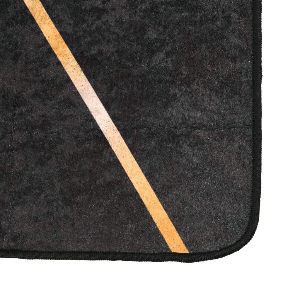 Vidaxl rug washable anti-slip 80x300 cm black and gold colored