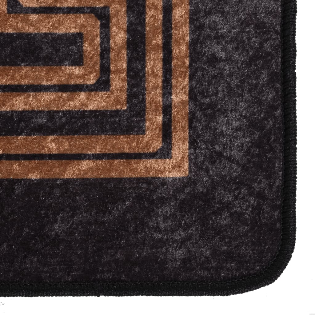 Vidaxl RUG LAVABLE ANTI-SLIP 400x300 cm de color negro y dorado