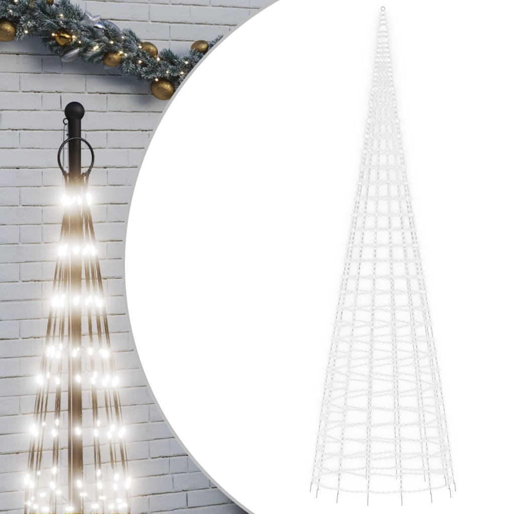 Vidaxl Light Cone auf Fahnenmast 3000 Kalt -White -LEDs 800 cm