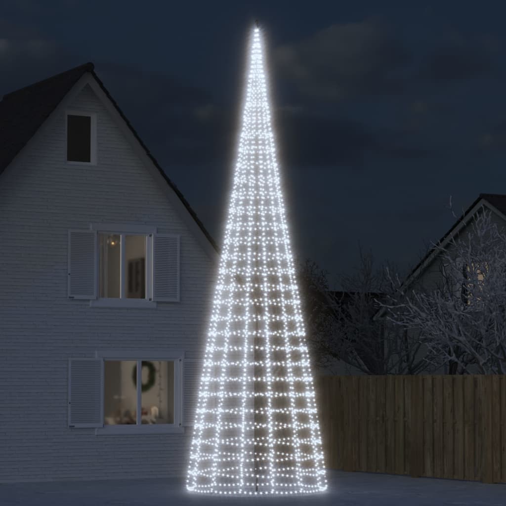 Vidaxl Light Cone auf Fahnenmast 3000 Kalt -White -LEDs 800 cm