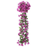 Vidaxl Guierras navideñas con flores 3 st 85 cm de color púrpura