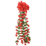 Vidaxl Guierras navideñas con flores 3 st 85 cm rojo