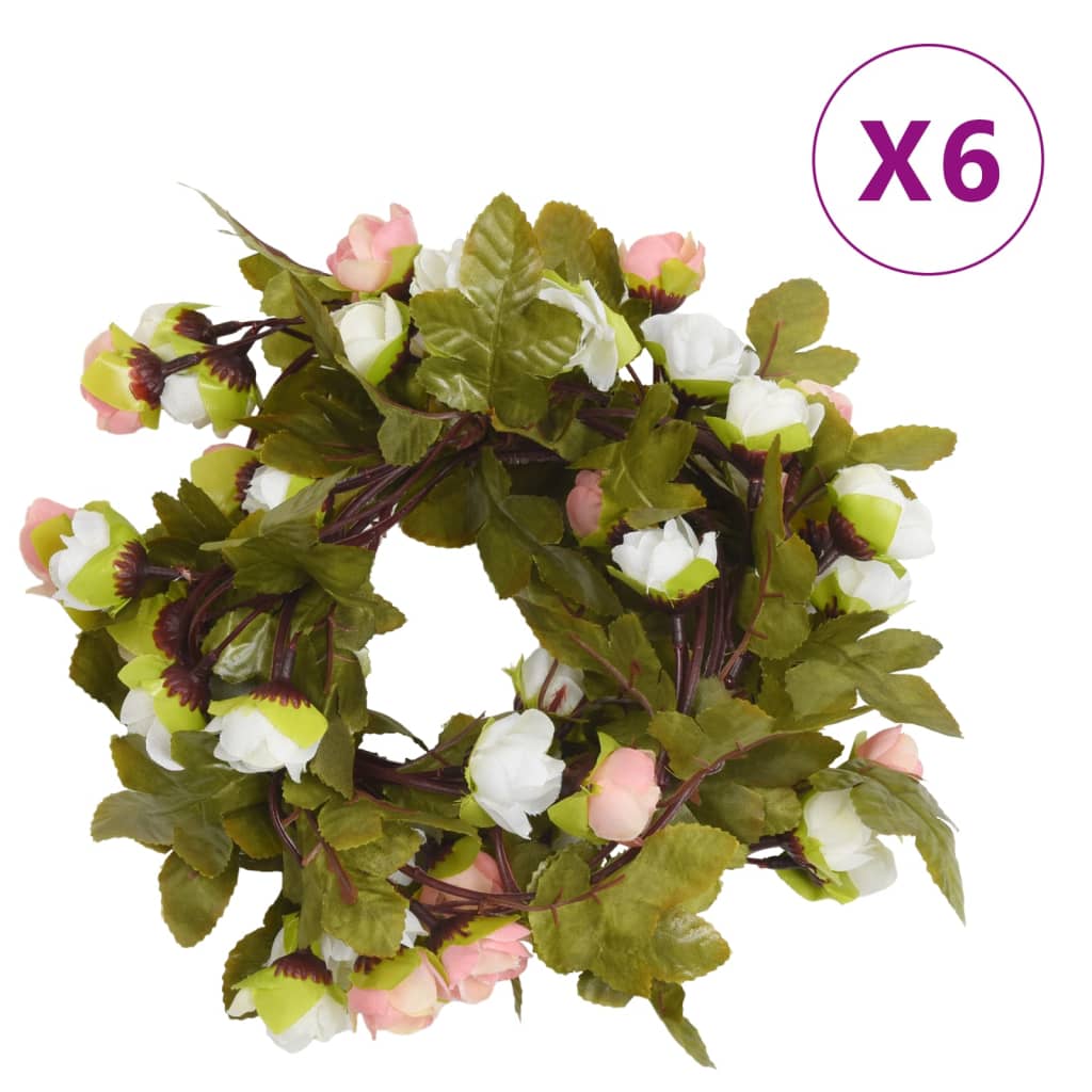 Vidaxl Garlands di Natale con fiori 6 St 215 cm Champagne colorato