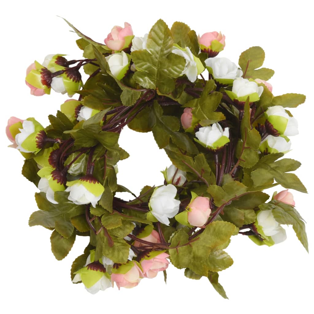 Vidaxl Garlands di Natale con fiori 6 St 215 cm Champagne colorato