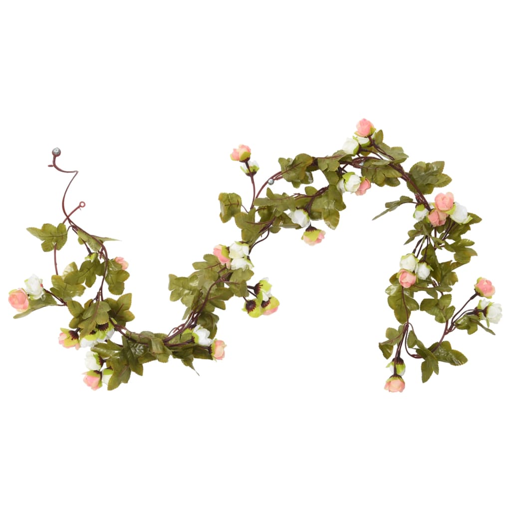 Vidaxl Garlands di Natale con fiori 6 St 215 cm Champagne colorato