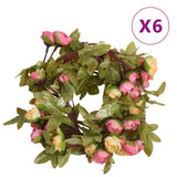 Vidaxl Garlands natalizi con fiori 6 St 215 cm rosa