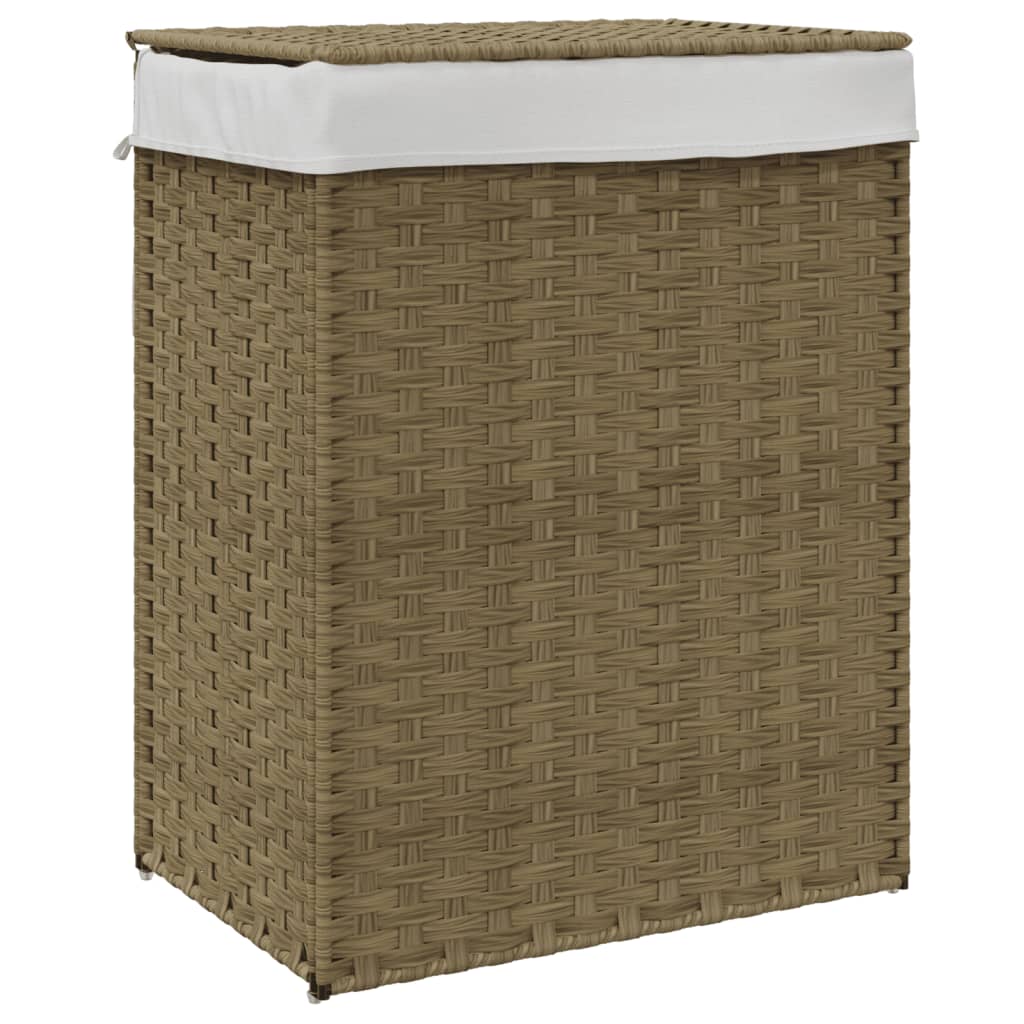 Cesta de lavandería Vidaxl con tapa de 46x33x60 cm Poly Rattan