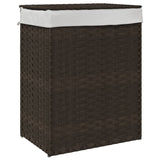 Vidaxl pralnia z pokrywką 46x33x60 cm poli rattan ciemnobrązowy