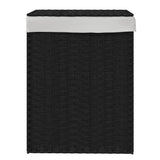 VidaXL Wasmand met deksel 46x33x60 cm poly rattan zwart