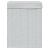 VidaXL Wasmand met deksel 46x33x60 cm poly rattan wit