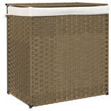 Panier à linge Vidaxl avec 2 compartiments 53x35x57 cm Poly Rattan