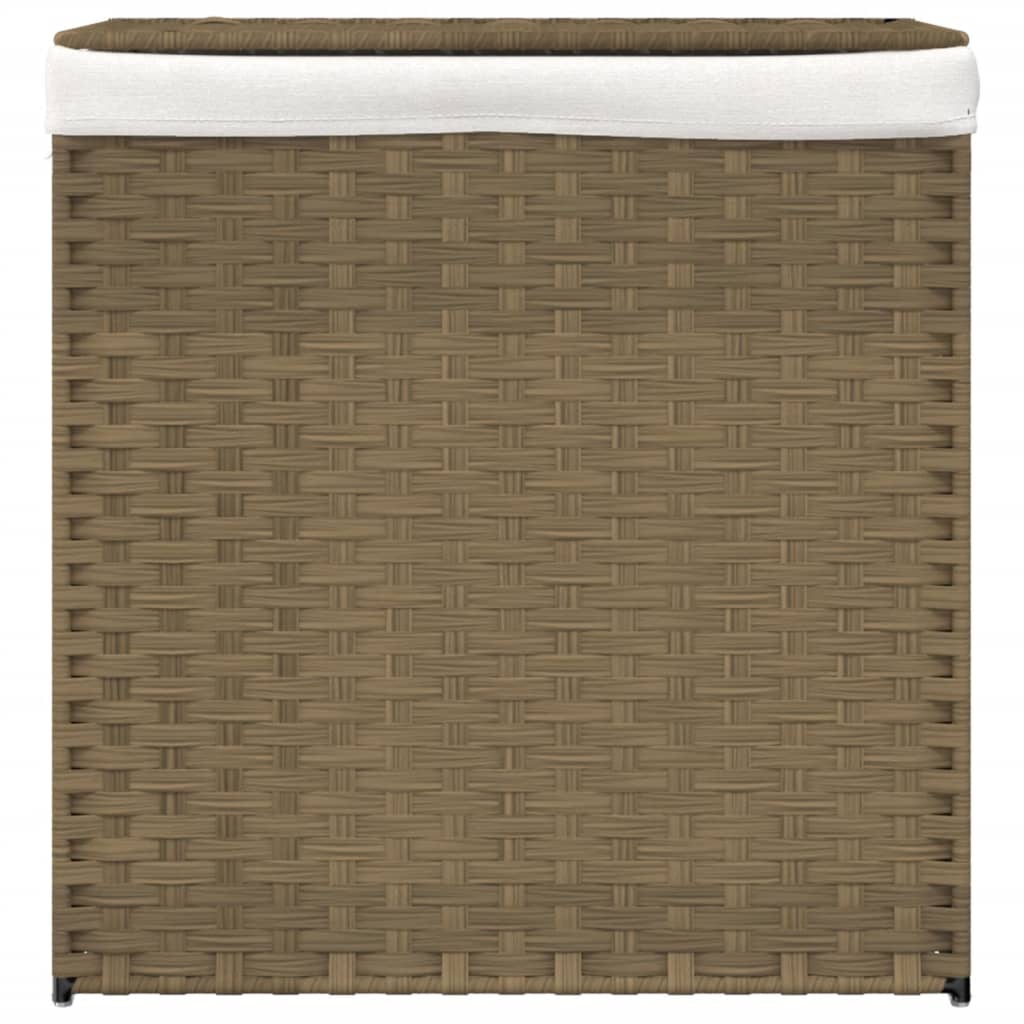 Vidaxl laundry basket with 2 compartments 53x35x57 cm Poly Rattan