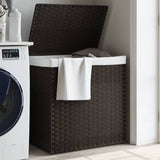 Vidaxl Laundry Koš s 2 kompartmenty 53x35x57 cm Poly Rattan tmavě hnědá