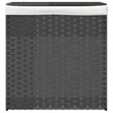 Vidaxl laundry basket with 2 compartments 53x35x57 cm Poly Rattan Gray