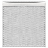 Vidaxl Lavaundry Ceste con 2 scomparti 53x35x57 cm Poly Rattan White