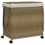 Košara za perilo Vidaxl na kolesih 60x35x60,5 cm rattan