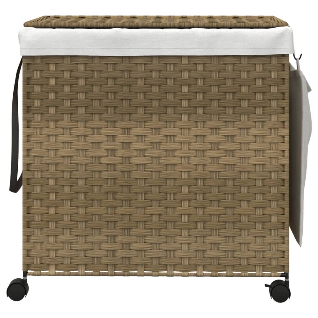 Vidaxl pralni kosz na kółkach 60x35x60,5 cm rattan