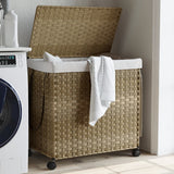 VidaXL Wasmand op wielen 60x35x60,5 cm rattan