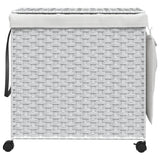 VidaXL Wasmand op wielen 60x35x60,5 cm rattan wit