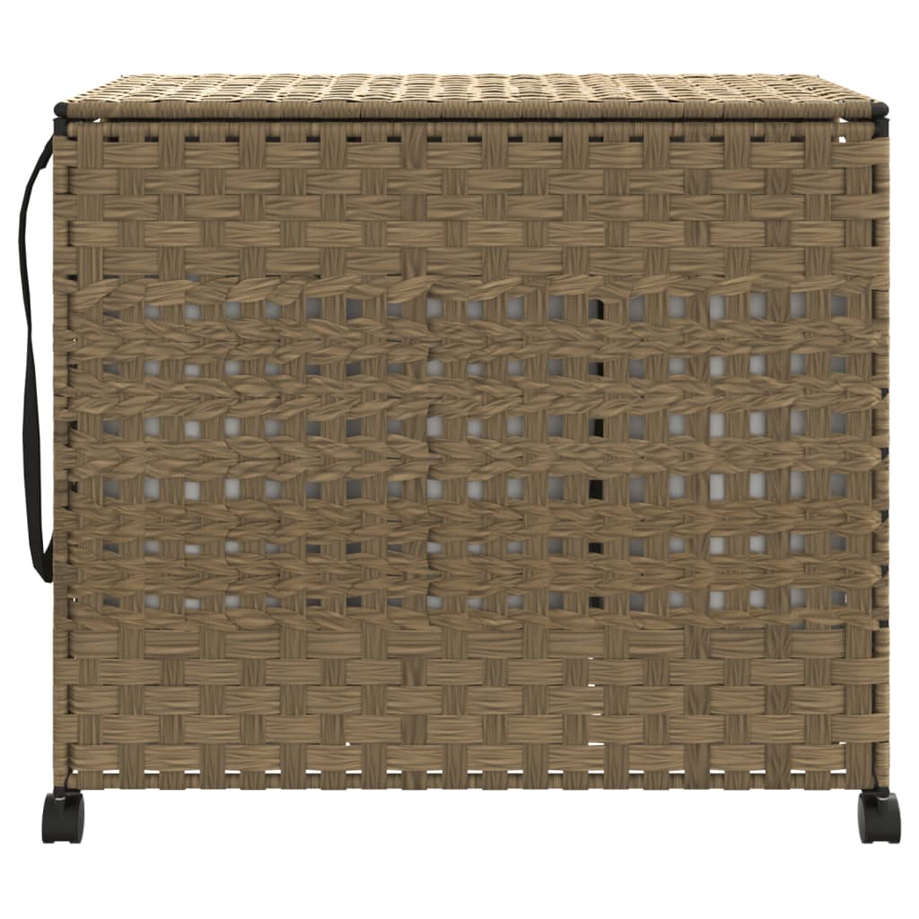 Canasta de lavandería Vidaxl sobre ruedas 66x35x60 cm rattan