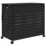 Vidaxl Laundry Košík na kolech 66x35x60 cm Rattan Black