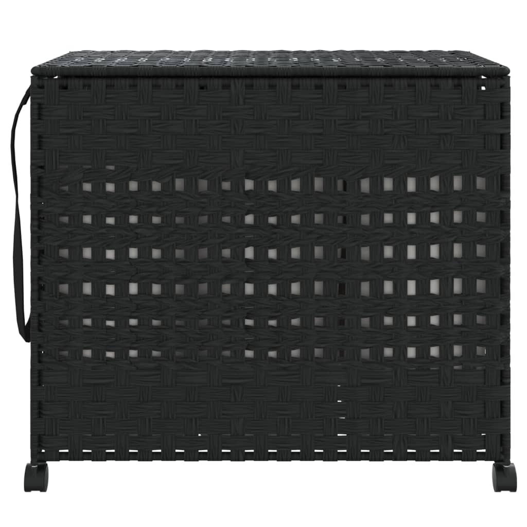 Vidaxl Laundry Košík na kolech 66x35x60 cm Rattan Black