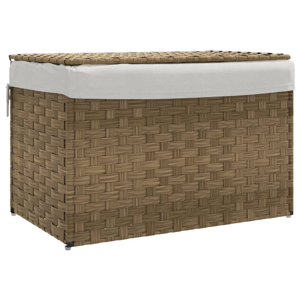 Vidaxl pralnia z pokrywką 55,5x35x34 cm poli rattan