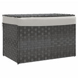 Vidaxl pralnia z pokrywką 55,5x35x34 cm poli rattan szarość