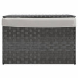 Vidaxl pralnia z pokrywką 55,5x35x34 cm poli rattan szarość