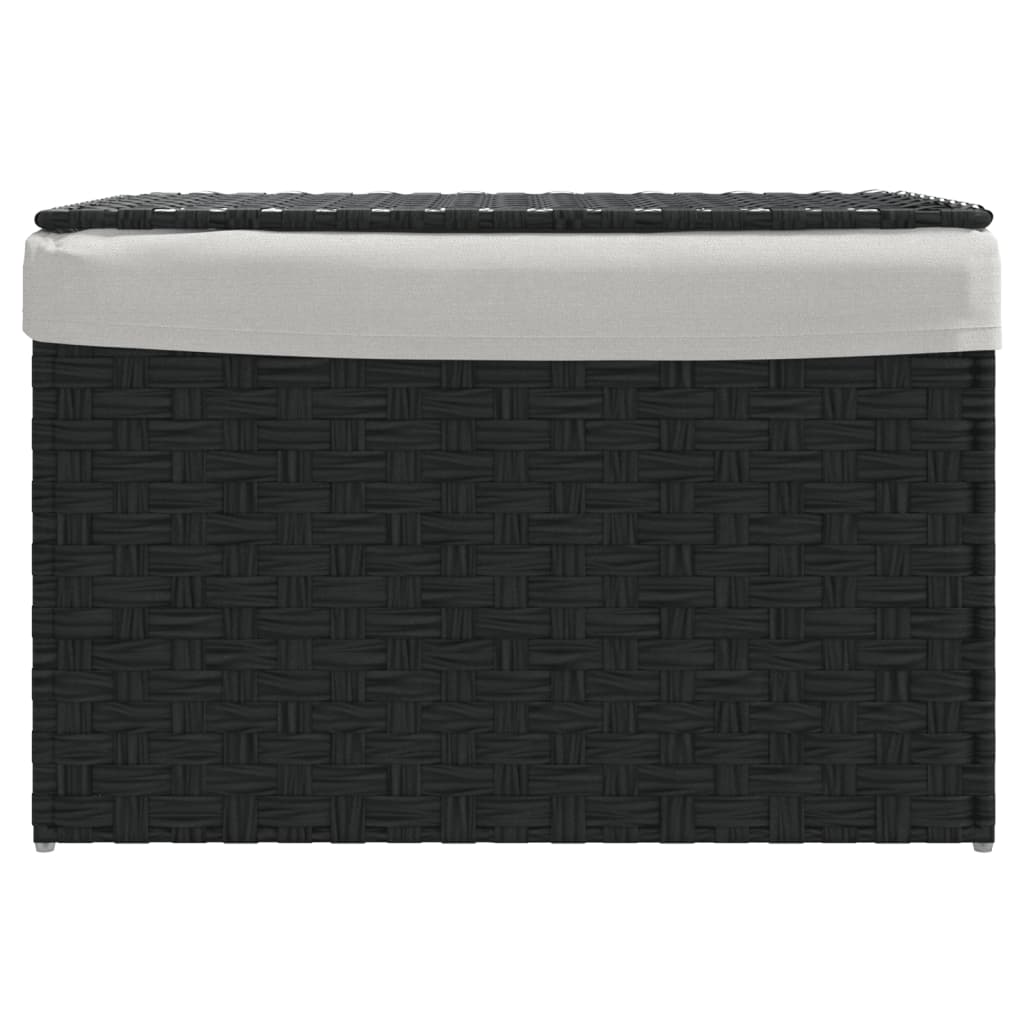 Koš na prádlo Vidaxl s víkem 55,5x35x34 cm Poly Rattan Black