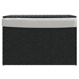 VidaXL Wasmand met deksel 55,5x35x34 cm poly rattan zwart