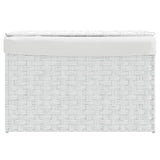 VidaXL Wasmand met deksel 55,5x35x34 cm poly rattan wit