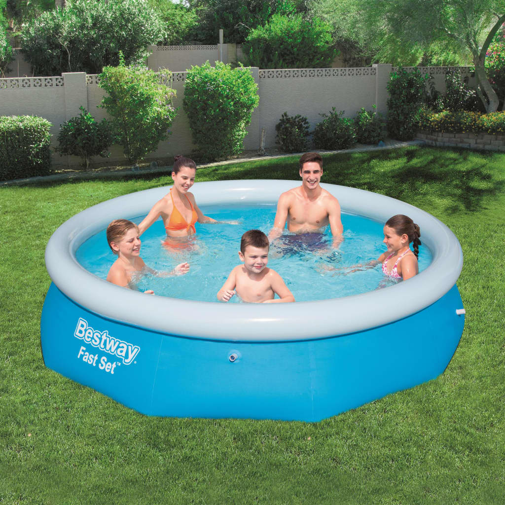 Bestway Fast Set Swimming Pool uppblåsbar cirka 305x76 cm 57266