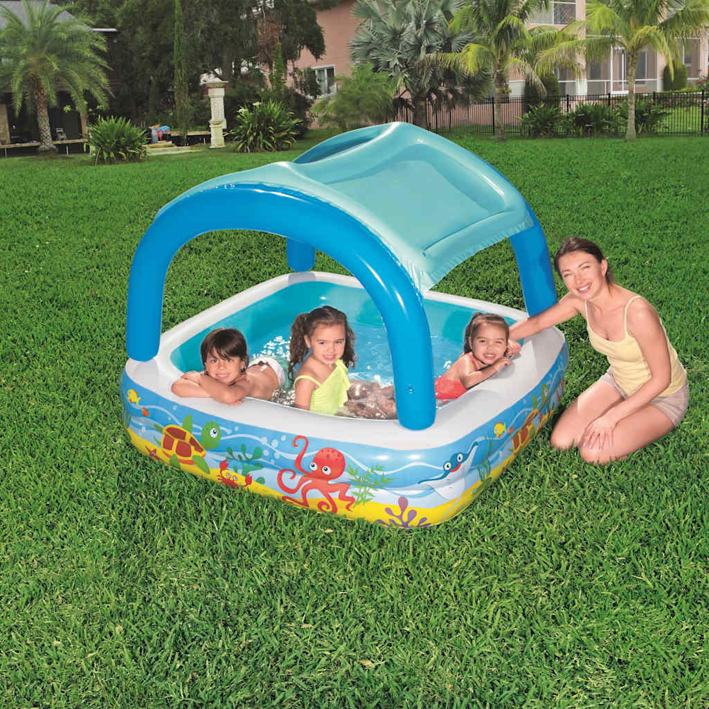 Bestway Play swimmingpool med tag 140x140x114 cm blå 52192