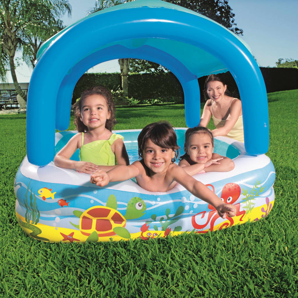 Bestway Play swimmingpool med tag 140x140x114 cm blå 52192