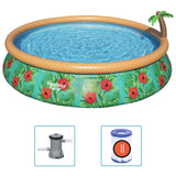 Bestway Fast Set Swimming Pool Set Paradise Palms aufblasbare 457x84 cm