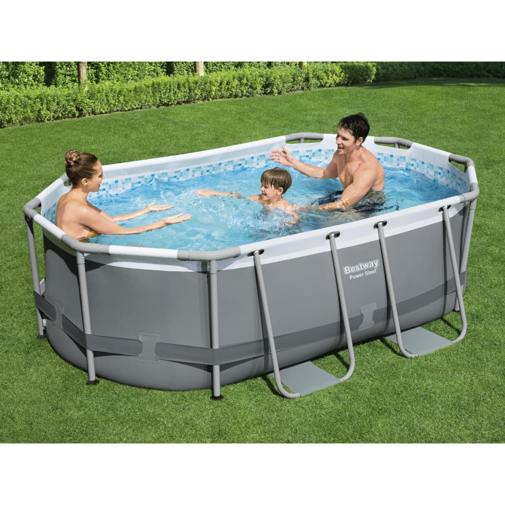 Bestway Power Swimming Pool ovanför marken Oval 305x200x84 cm