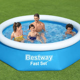 Bestway Fast Set Swimming Pool oppblåsbart rundt 244x66 cm