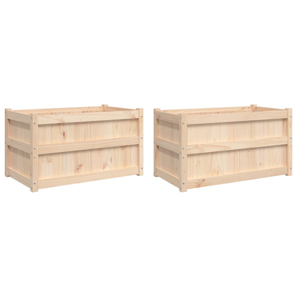 Vidaxl Planters 2 pc cm solid fyrretræ