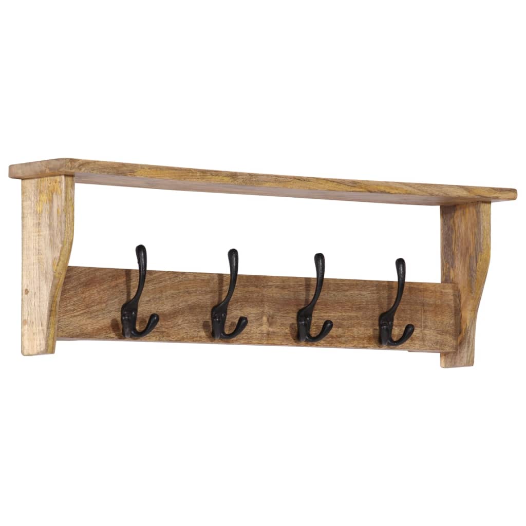 VidaXL Wall coat rack with 4 hooks solid mango wood