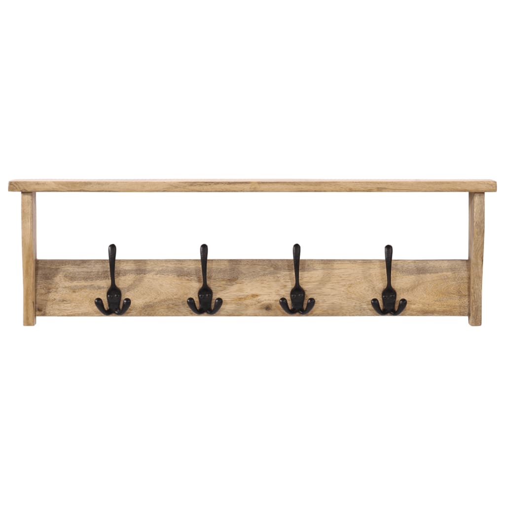 VidaXL Wall coat rack with 4 hooks solid mango wood