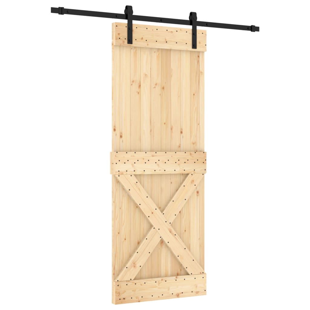 Puerta corredera de Vidaxl con masa 80x210 cm de pino sólido