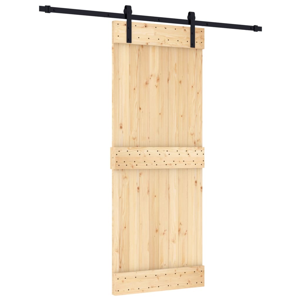 Puerta corredera de Vidaxl con masa 80x210 cm de pino sólido